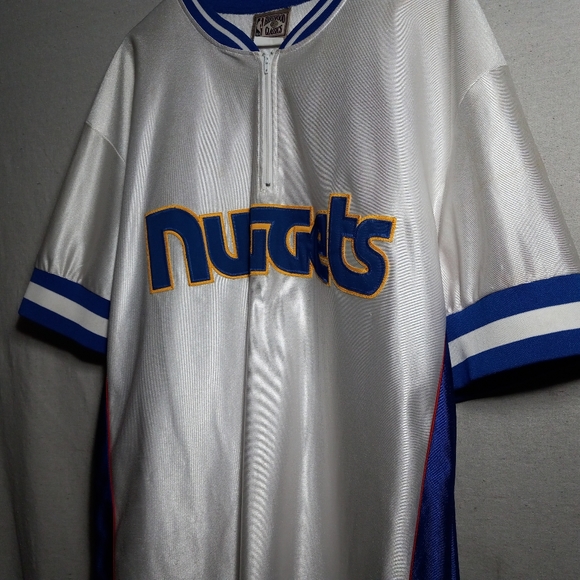 Majestic Denver Nuggets NBA Hardwood classic spellout 1/4-zip pullover jersey L - Picture 10 of 15